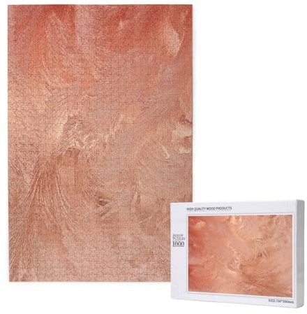 Rose Gold Copper Texture Metallic, Jigsaw Puzzles 1000 Pieces Wooden Jigsaw Toy Family Game Wall Decor for Adults Teens