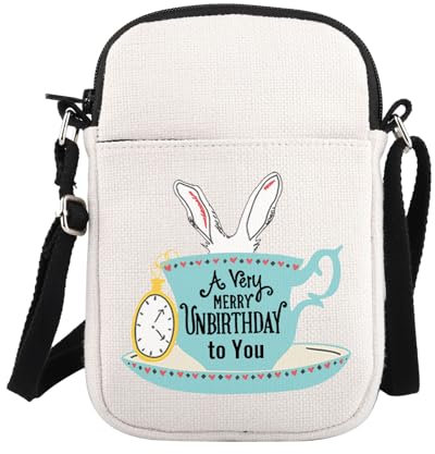 PLITI Unisex-Erwachsene Alice im Wunderland/Märchen Umhängetasche, Unbirthday To Zcbagu, 21×14.5×2 cm