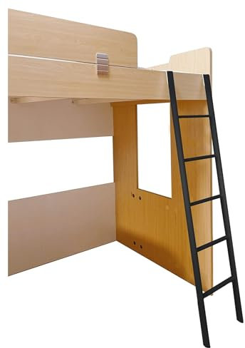 Scaletta per letto a castello con ganci regolabili, per camper e rimorchi, 1,65 m, colore: nero