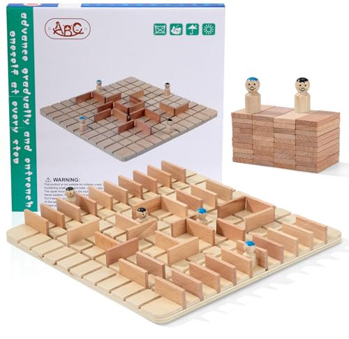 Schachspiel mit Holzbrett Spiel Schach für 2-4 Spieler Holz Brettspiel Kinder Strategie Lernspielzeug Ab 6 Jahre