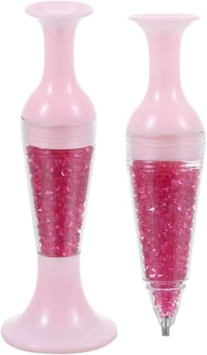 Pink 5D Diamond Pen for Painting, Flower Pot Shaped Comfort Grip Standable Ergonomic Point Drill for and Nail Art，Painting Kits and Accessories，Tools Accessories