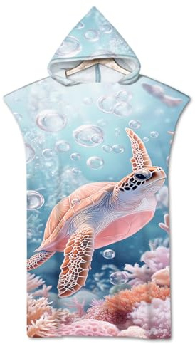 Rowjoy Surf Poncho, Mikrofaser Strandtuch Poncho 75X110cm, Badeponcho für Erwachsene und Jugendliche