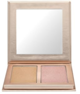 KU2 Cosmetics Highlighter-Palette | Kompakte Dual-Shade Make-Up Palette | Make-Up Highlighter Puder mit Spiegel | Blush Puder für Sanfte Strahlkraft oder Intensive Highlights