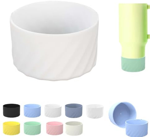 Silicone Boot for Stanley 40 30 oz, Protective Silicone Boot for Stanley Tumblers, Cup Bottom Sleeve Bottom Protector for Stanley 7.5cm 2.95 inch Diameter Water Bottle Accessories (White)