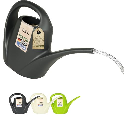 MePla - Gießkanne 1,5l Indoor - anthrazit, wetterfest aus UV-beständigem Kunststoff