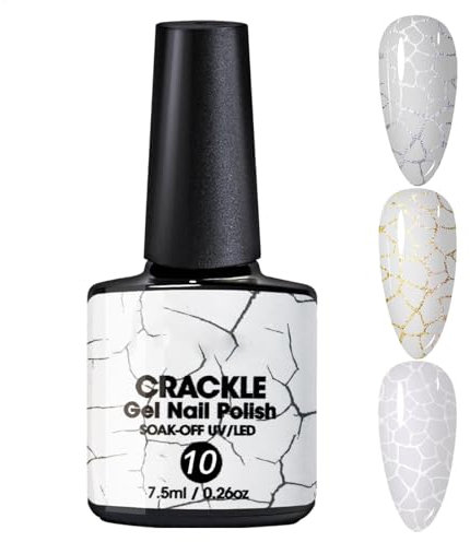 Cracked Nagel Paint - Crackle Gemustertes Nagelfarbe | Crackle -Gel -Nagellack Schwarz | Stylische Nagelöldekoration | Langlebiger Knackter Effekt Gemustertes Polnisches Öl, Geeignet Für Tägliche Und