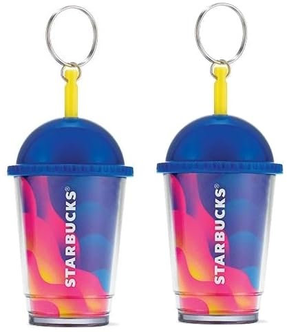 Starbucks Keyring Dome Ombre Waves, 2-Pack, Blue and Pink