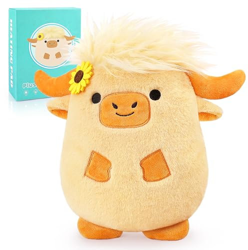 Microwave Heating Pad Plush for Cramps Period Pain Relief Heated Pad for Back Pain Menstrual Cramps Heat Pads Cuddle Stuffed Highland Cow Plush for Woman Men Neck Shoulder Heat Pads, Lavender Scented