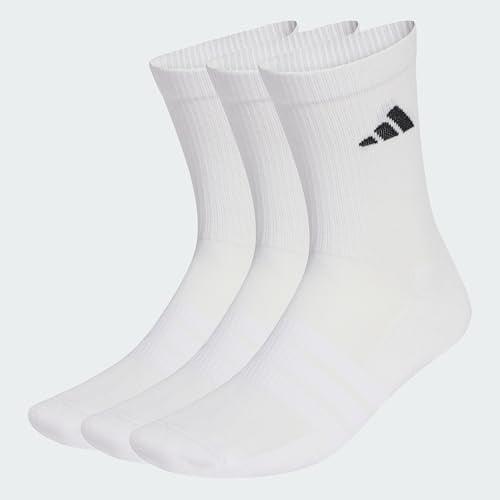 adidas Mixte Cushioned Sportswear Crew Socks 3 Pair Pack, white/white/black, 40-42