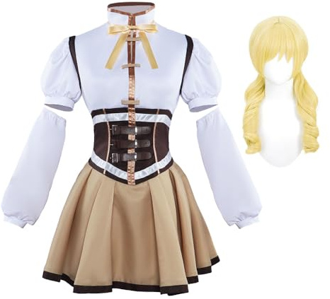 Tongyundacheng Mami Tomoe Cosplay Kostüm Outfits für Damen Sayaka Miki Cosplay Dress Up Anime Kampf Uniform Komplettset Halloween Karneval Party Kostüm