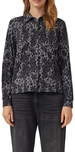 s.Oliver Damen Jerseybluse mit Leo-Muster Jersey-Bluse Langarm