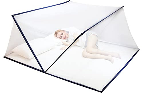 Balakaka Zanzariera Letto Facile da Installare, Maglia Fine Mosquito Net per Campeggio Casa Esterna, Pop Up Zanzariere a Doppia Porta Leggero e Traspirante 160 x 190 x 80cm, blu navy