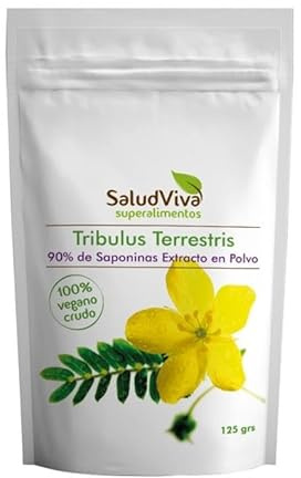 Extracto de Tribulus Terrestris en Polvo 90% Saponinas 125g | Salud Viva | Alta Potencia | Superalimento Natural | Vegano y Bio