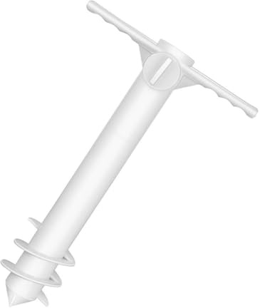 ifundom Ancoraggio per Ombrellone da Spiaggia in Plastica e Metallo Resistente Avvitatore per Sabbia Portatile Fissaggio Stabile per Ombrelloni da Esterno Contro Vento Facile da