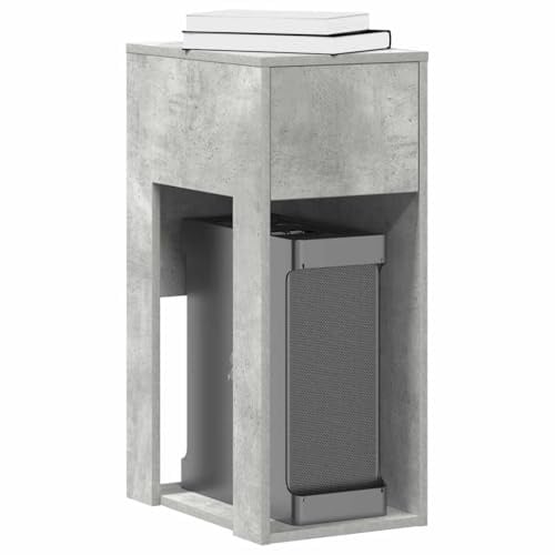 SKTQYQO Computer-Tower mit grauer Schublade, 30 x 44 x 74 cm, PC-Schrank aus Spanplatte, stabile Kabelorganisation und Arbeitsplatz, Büromöbel mit Oberfläche