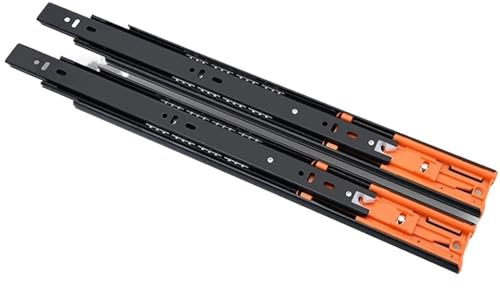Glissières de tiroir à roulement à billes à fermeture douce de 45 mm, glissière de meuble à montage latéral à extension complète à 3 volets(Buffer 24inch 60cm)
