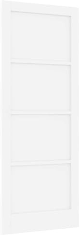 Owoxanthellate Porta interna bianca, 83 x 211 cm, porta scorrevole in legno, porta rustica per interni, porta salvaspazio in compensato e legno massello di pino per soggiorno e corridoio