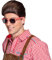 Amakando Karierte Sonnenbrille Oktoberfest-Brille rot-weiß Schlagermove Spaßbrille Schlagerbrille Karomuster Junggesellenabschied Accessoire Funbrille Volksmusik bayerisch
