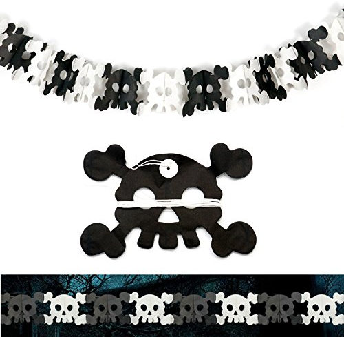 TRIXES gruselige Halloween Girlande schwarz/orange Papier Spinnen Dekoration