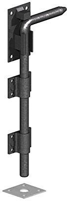 Black Gate Bolt Drop Down Bolts - Driveway Lock, Garage Door Secure System, Heavy Duty Drop Down in Black Finish (450mm (18))