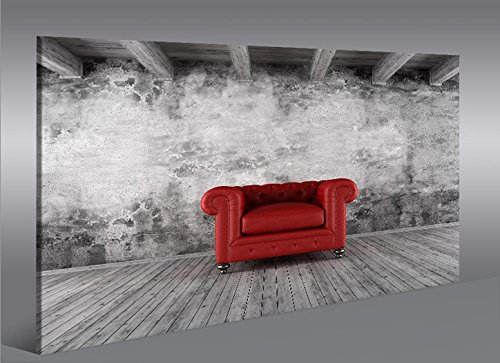 islandburner Bild Bilder auf Leinwand Roter Sessel Moderne Kunst 1K XXL Poster Leinwandbild Wandbild art up your life ®