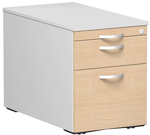 Gera Möbel Container & Funktionsmöbel Rollcontainer, Holzdekor, buche/lichtgrau, 43.8 x 80 x 56.5 cm
