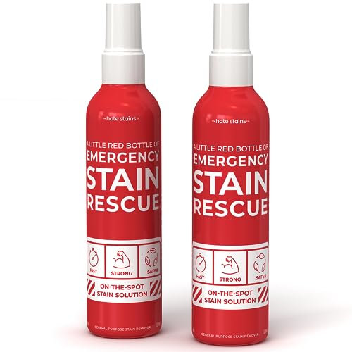 Emergency Stain Rescue Stain Remover Spray – 4oz Laundry Stain Remover for Clothes, Upholstery Fabric, Carpet - Works on Most Blood, Grass, Coffee, Mud, Grease & Oil