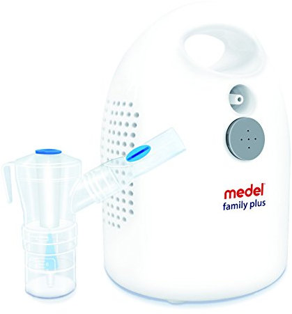 Medel 95143 Family Plus Apparecchio per Aerosolterapia a Compressore, Bianco