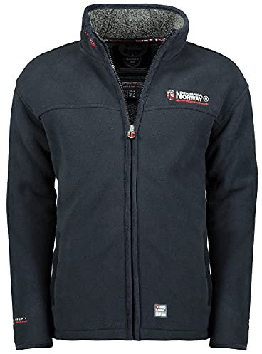 Geographical Norway Ubolt Men - Uomo Warm Thick Fleece Zip - Uomo Warm Winter Sweatshirt Jacket Soft - Felpa A Maniche Lunghe Foderata - Ideale Autunno Inverno (Marino XL)