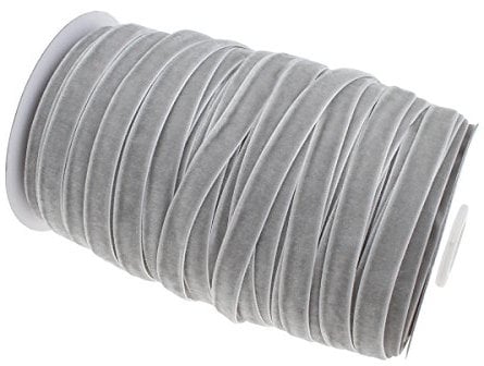 10 Meter Samtband 10mm Samtborte Schmuckband Schleifenband Zierband Zierborte Borte Band (Grau)
