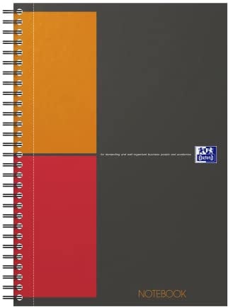 Oxford Notebook International B5, kariert, 160 Seiten, stabiler Kartondeckel