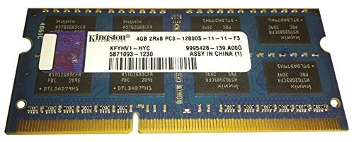 4 GB RAM PC portatile SODIMM Kingston KFYHV1-HYC DDR3 2Rx8 PC3-12800S 1600MHz