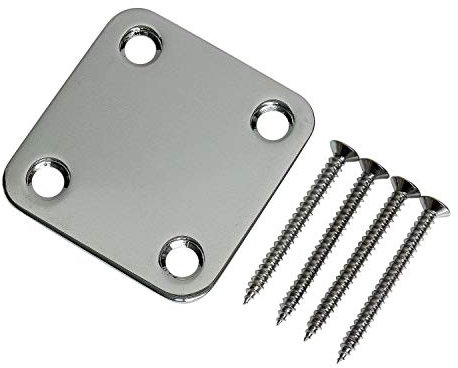 Square Electric Guitar Neck Plate- Chrome