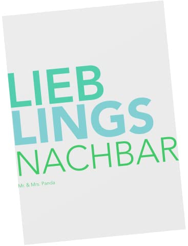 Mr. & Mrs. Panda Postkarte Nachbar - Geschenk, Nachbarn, Bewohner, bildkarte, Geschenkidee, Designkarte, Grußkarte, Ansichtskarten, Postkarten, Spruch, Freund, Nachbarschaft