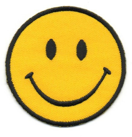 Aufnäher Bügelbild Aufbügler Iron on Patches Applikation Smiley Durchmesser 3,5cm Vor100-3