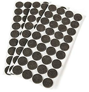 Emuca - Runde Selbstklebende flizgleiter für möbel, braun Farbe, Ø16 mm, Set aus 150 flizgleiter
