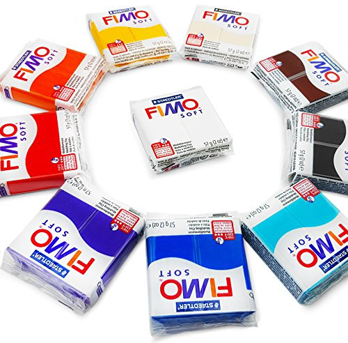 FIMO Soft Polymer Oven Bake Modelling Clay - 10 x 57g - The Most Popular 10 Colours