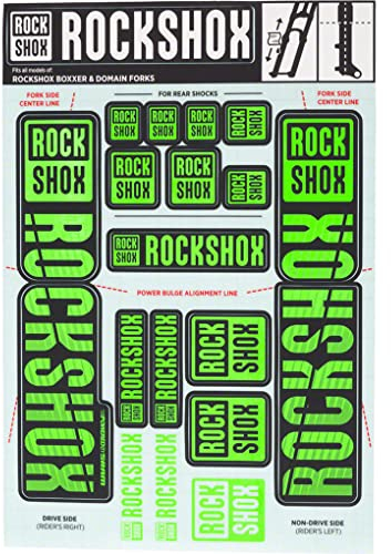 RockShox Aufklebersatz 35mm neongrün, Boxxer/Domain Doppelkrone, 11.4318.003.519 Ersatzteile, grün, Standrohre und Doppelbrücke
