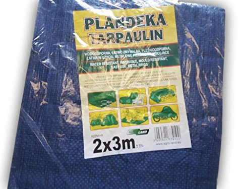 Feuille de sol de bâche de 2 x 3 m avec anneaux en métal Pare-soleil Hamac Tente Portable Couverture imperméable en tissu Toit de voiture léger pour la randonnée en plein air Camping