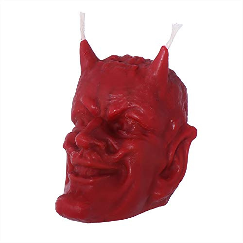 NKlaus - Bienenwachs Teufel rot Kerze - Gothik Ritualkerze Figurenkerze Gothik Skull - Halloween Tropfkerzen 36298
