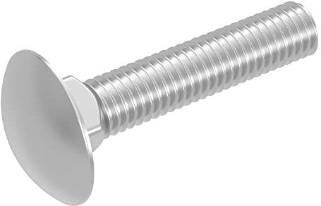 SECCARO Bullone a testa tonda M8 x 40 mm, acciaio inox V2A VA A2, DIN 603 / ISO 8677, testa traliccio con collo quadro, 20 pezzi