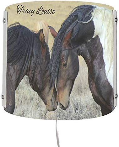 CreaDesign WA-1116, Paint Horses, Kinderzimmer Wandlampe personalisiert mit Namen, Nachtlicht/Schlummerlicht für Steckdose, E14, 22 x 22,5 x 8,5 cm
