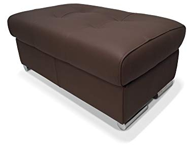 Quattro Meble Braunes Echtleder Hocker PIK aufklappbar mit Stauraum Sitzhocker Rindsleder Sitzwürfel 90x55cm Fußhocker Polsterhocker Puff Echt Leder Toledo