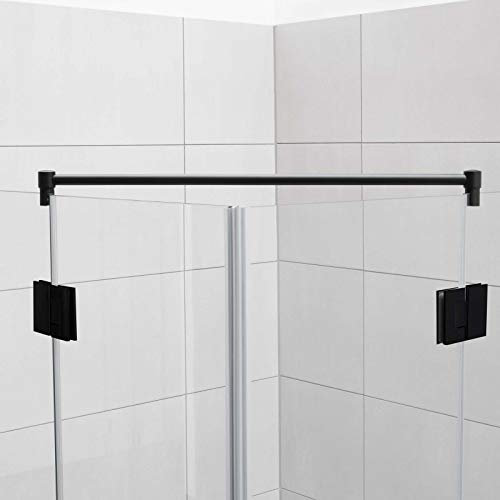 Stabilisationsstange für Eck-Duschen, Haltestange Glas-Glas, Stabilisator Runddusche (120cm, Schwarz)