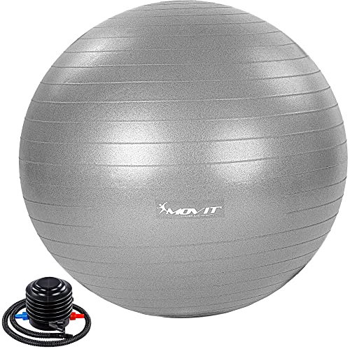 MOVIT® Gymnastikball »Dynamic Ball« inkl. Pumpe, 65 cm, Silber, Maximalbelastbarkeit bis 500kg, berstsicher, Fitness-Ball, Sitzball, Yogaball, Pilates-Ball, Balance