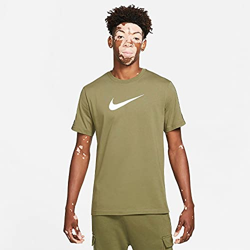 Nike DM4685 M NSW Repeat SS Tee T-Shirt Uomo Medium Olive/White M