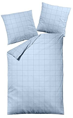 Dormisette Bettwäscheset Linon Bettwäsche Baumwolle Karo ca. 135x200/80x80 cm (türkis)
