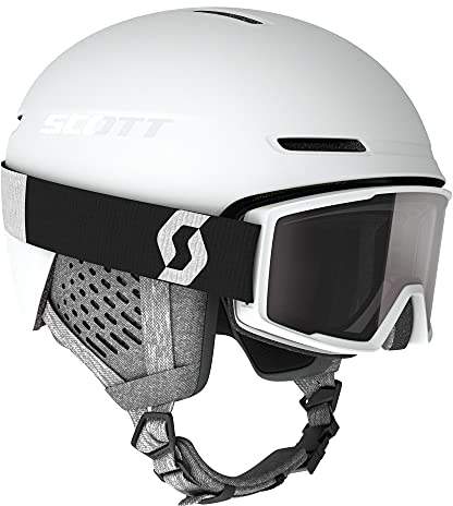 Scott Combo Skihelm Helm Track + Skibrille Goggle Factor White L