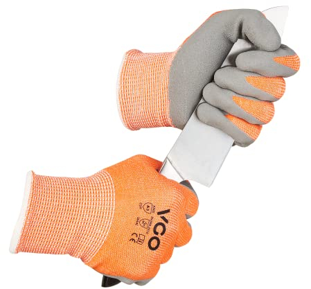 Vgo... 2 Paare Schnittfeste Arbeitshandschuhe, HPPE Anti-cut Futter, Handschutz vor Schneiden,EN388 Stufe C,ANSI Stufe 3 (RB2148HY)