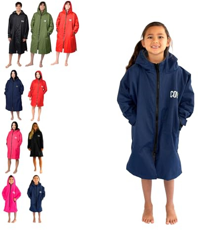 COR Surf Schwimm-Parka, schwere, warme Surfjacke für Herren, Damen, große Kinder, wasserabweisendes und saugfähiges Frottee-Innenfutter